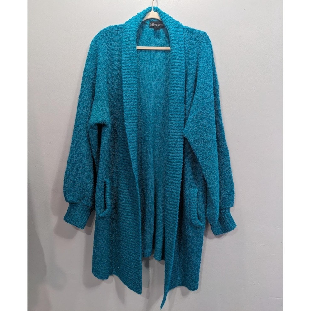 Vintage Ashleigh Morgan 80's Cardigan Chunky Knit Sweater Grandmacore Pockets M